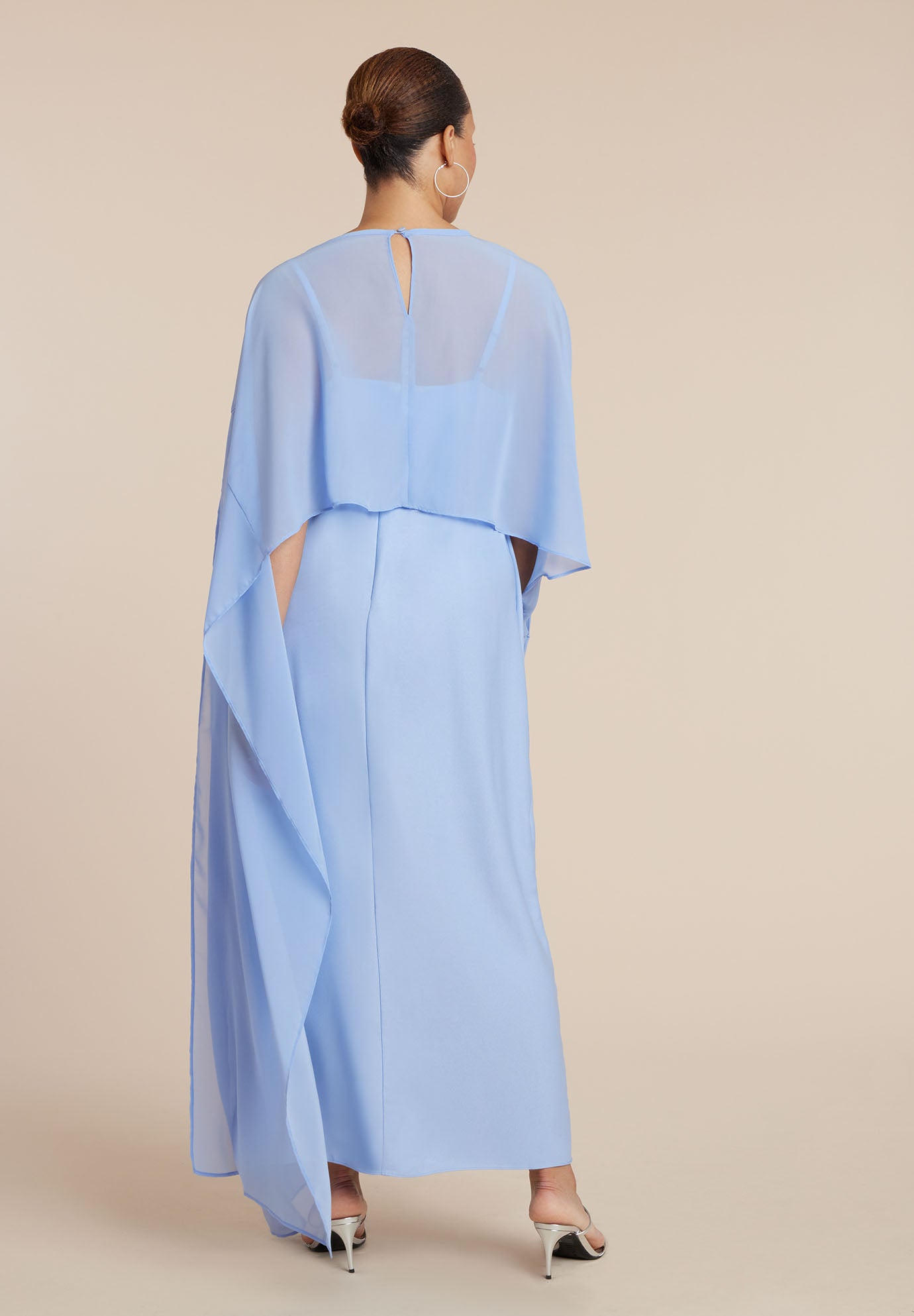 Flowy Sheer Cape Dress image number 4