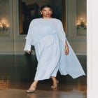Flowy Sheer Cape Dress image number null