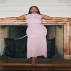 Combo Fabric Pleated Dress image number null