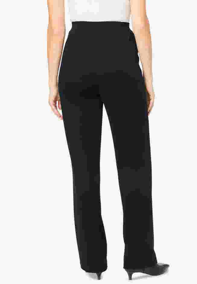 Womens Plus-Size Stretch Ponte Knit Pull-On Wide-Leg Pants image number 1