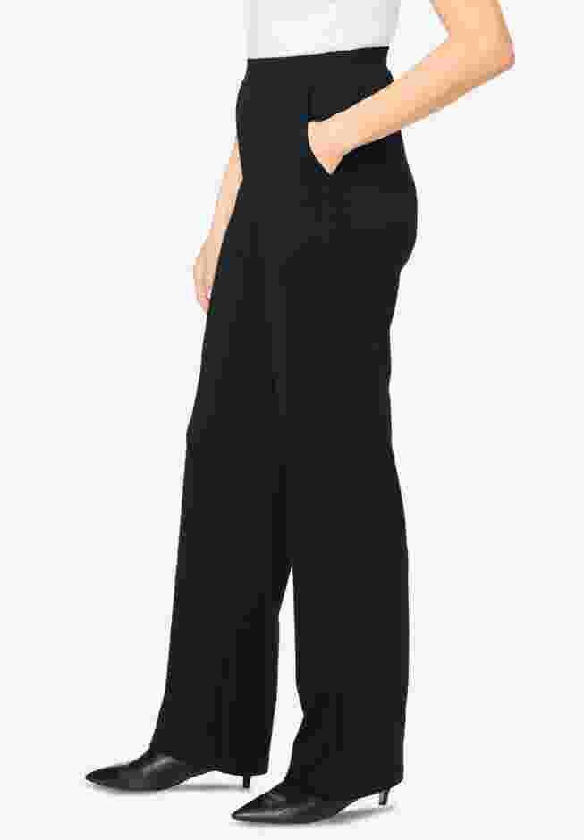 Womens Plus-Size Stretch Ponte Knit Pull-On Wide-Leg Pants image number 2