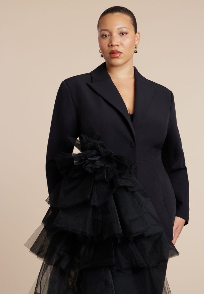 Dramatic Tiered Tulle Blazer image number 1