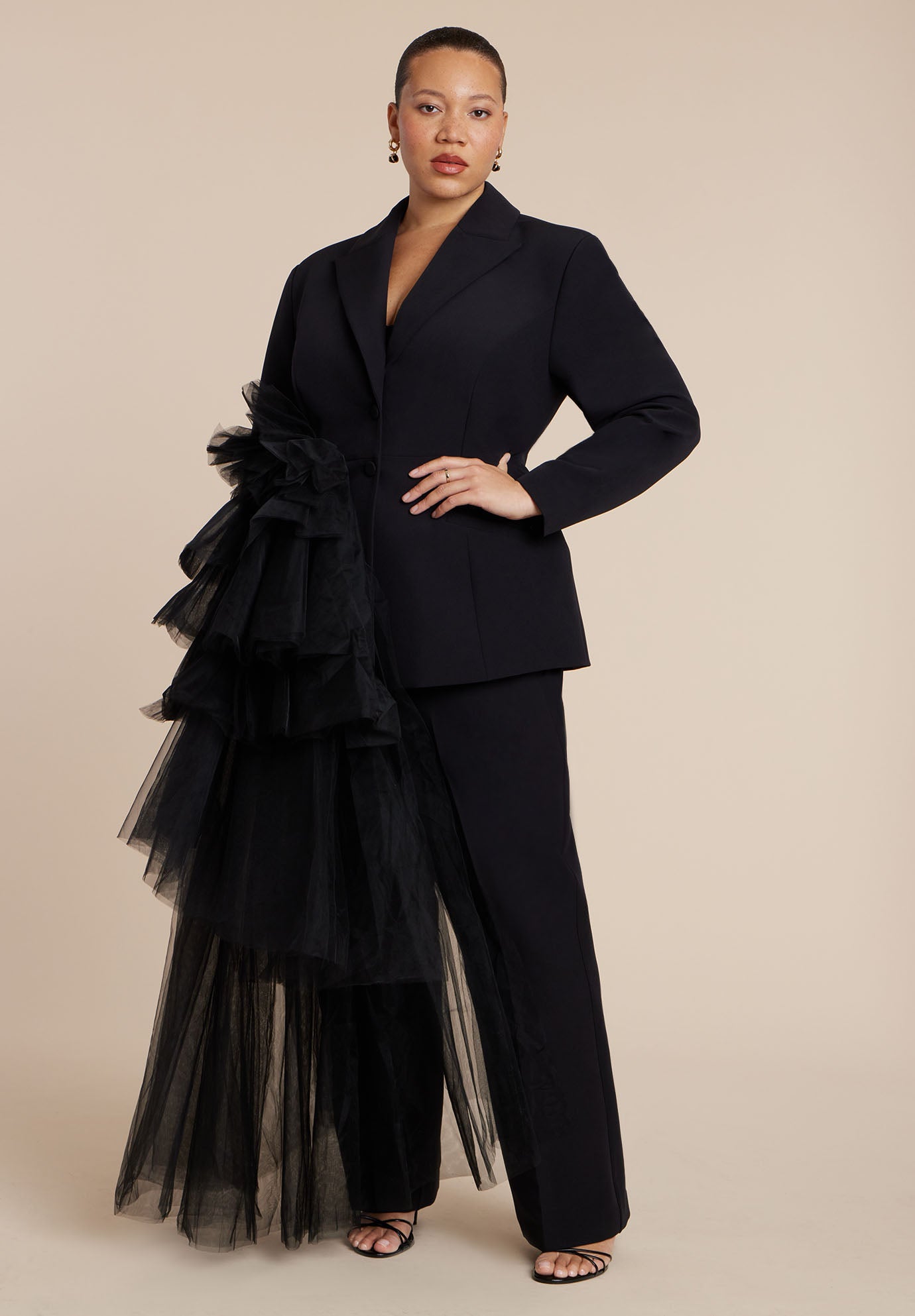 Dramatic Tiered Tulle Blazer image number 0