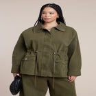 Drawstring Waist Cargo Jacket image number null