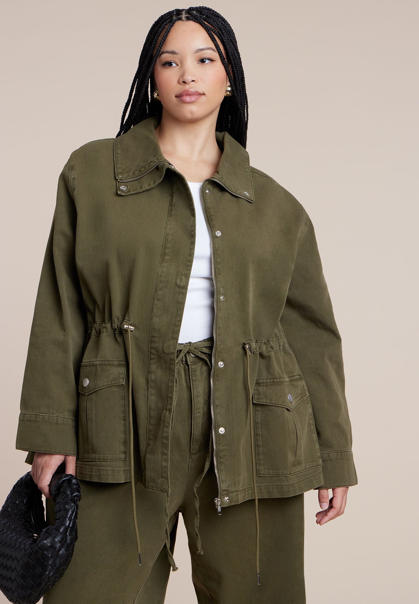 Drawstring Waist Cargo Jacket image number 0