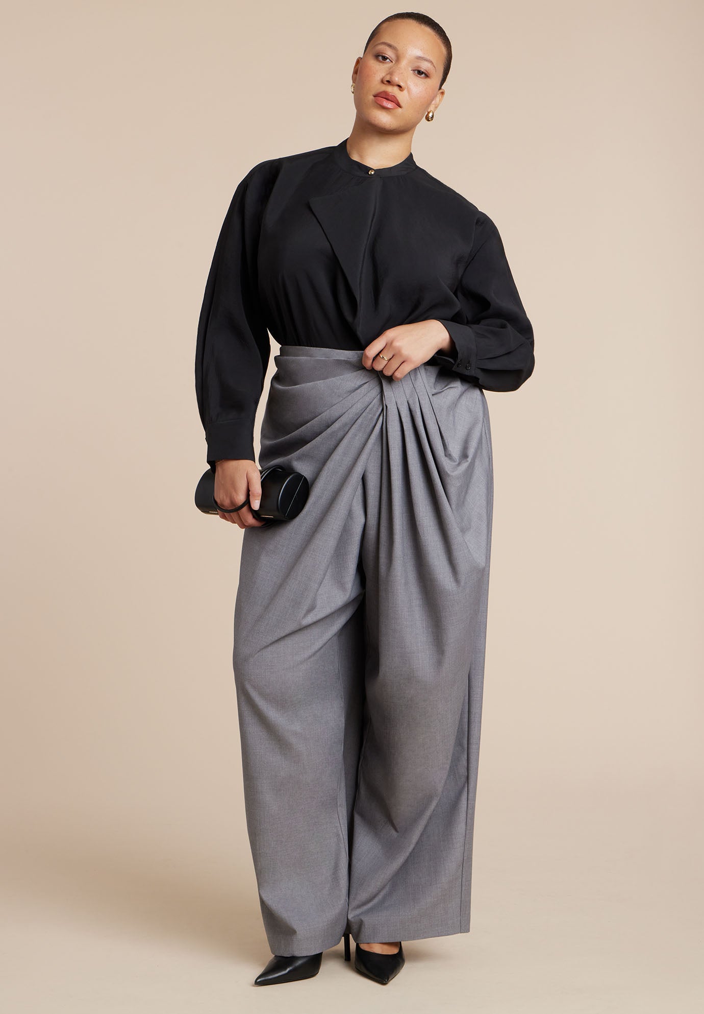 Draped Pleat Detail Trouser image number 1