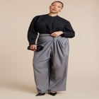 Draped Pleat Detail Trouser image number null