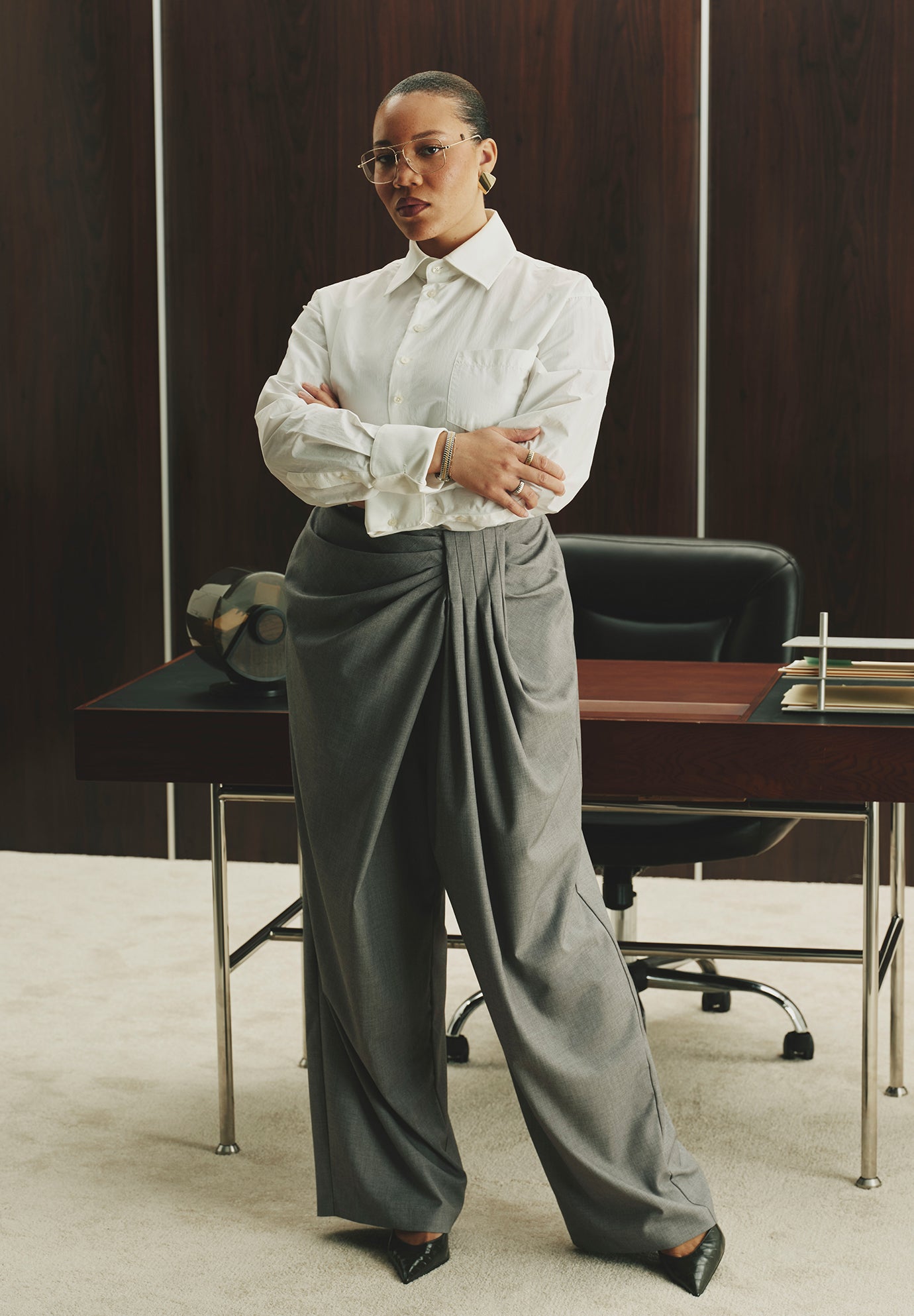 Draped Pleat Detail Trouser image number 0