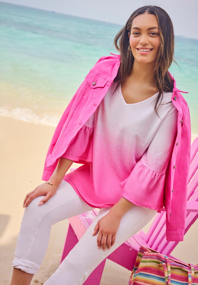 Three-Quarter Bell Sleeve Tunic image number 1