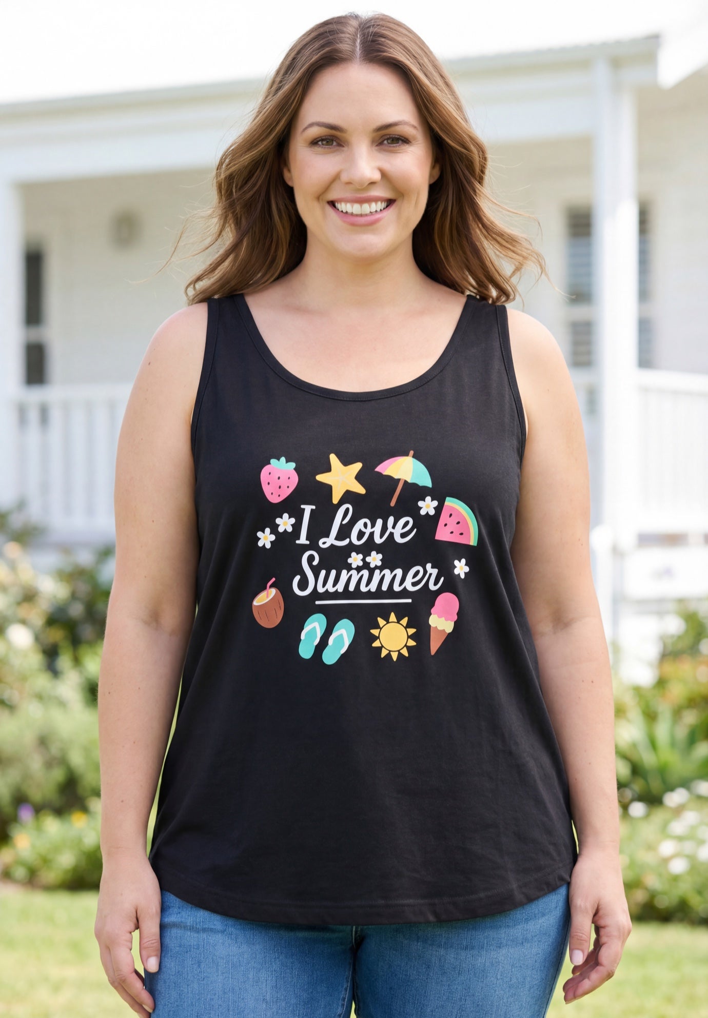 Graphic Tank Tunic image number 0