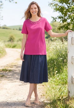 Lattice Neck Tee