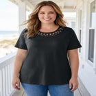 Lattice Neck Tee image number null