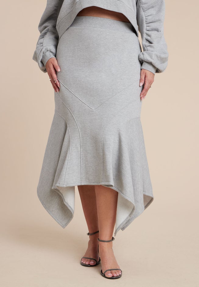 Seam Detail Trumpet French Terry Skirt image number 1