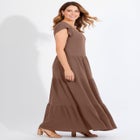 Texture Knit Tiered Flutter Sleeve Maxi Dress image number 2