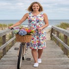 Button-Front Empire Sleeveless Knit Dress image number null