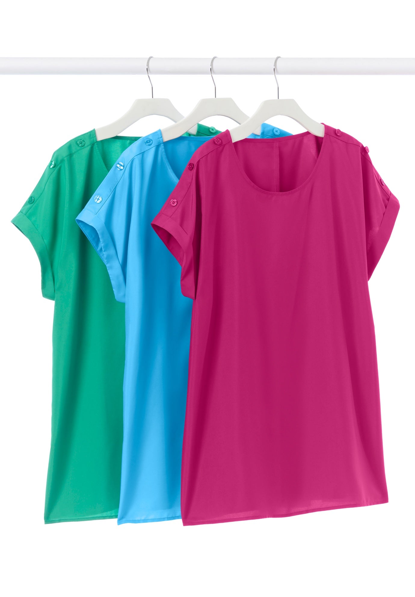 Short Sleeve Dolman Button Blouse image number 2