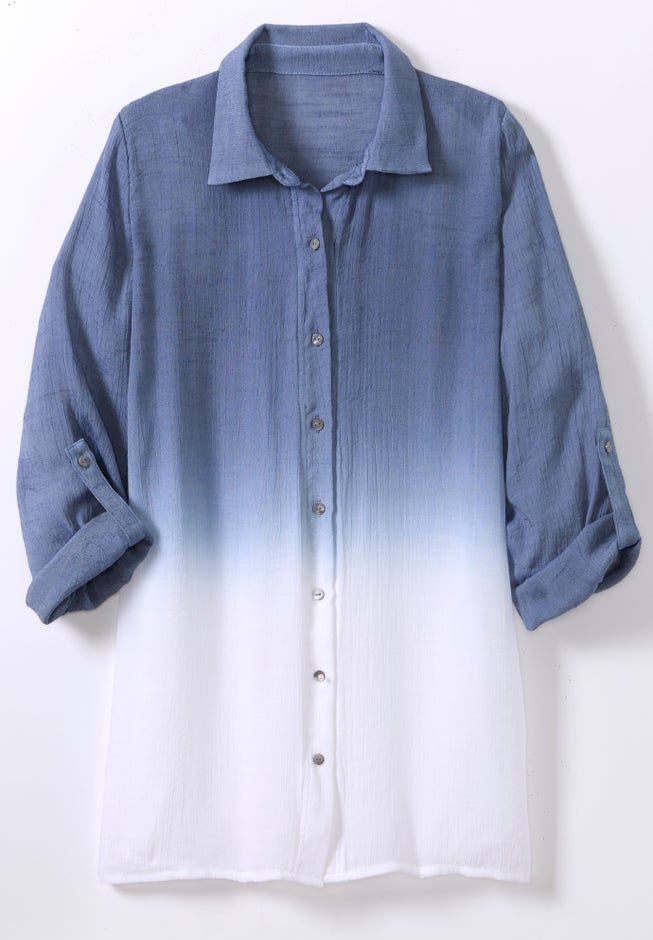 Ombr&eacute; Long-Sleeve Tunic image number 2