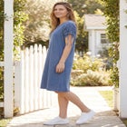 Perfect Ruched-Sleeve Knee-Length Short-Sleeve Tee Dress image number 2