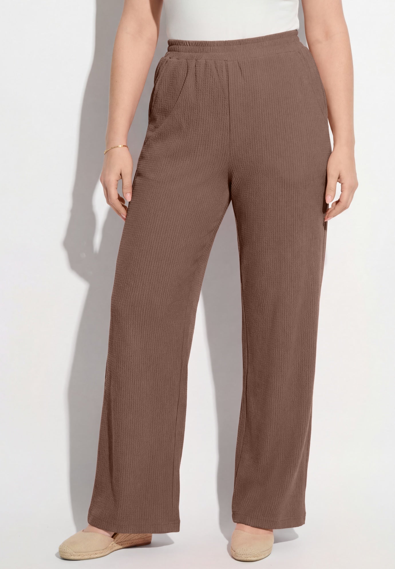 Wide-Leg Texture Knit Pant image number 0