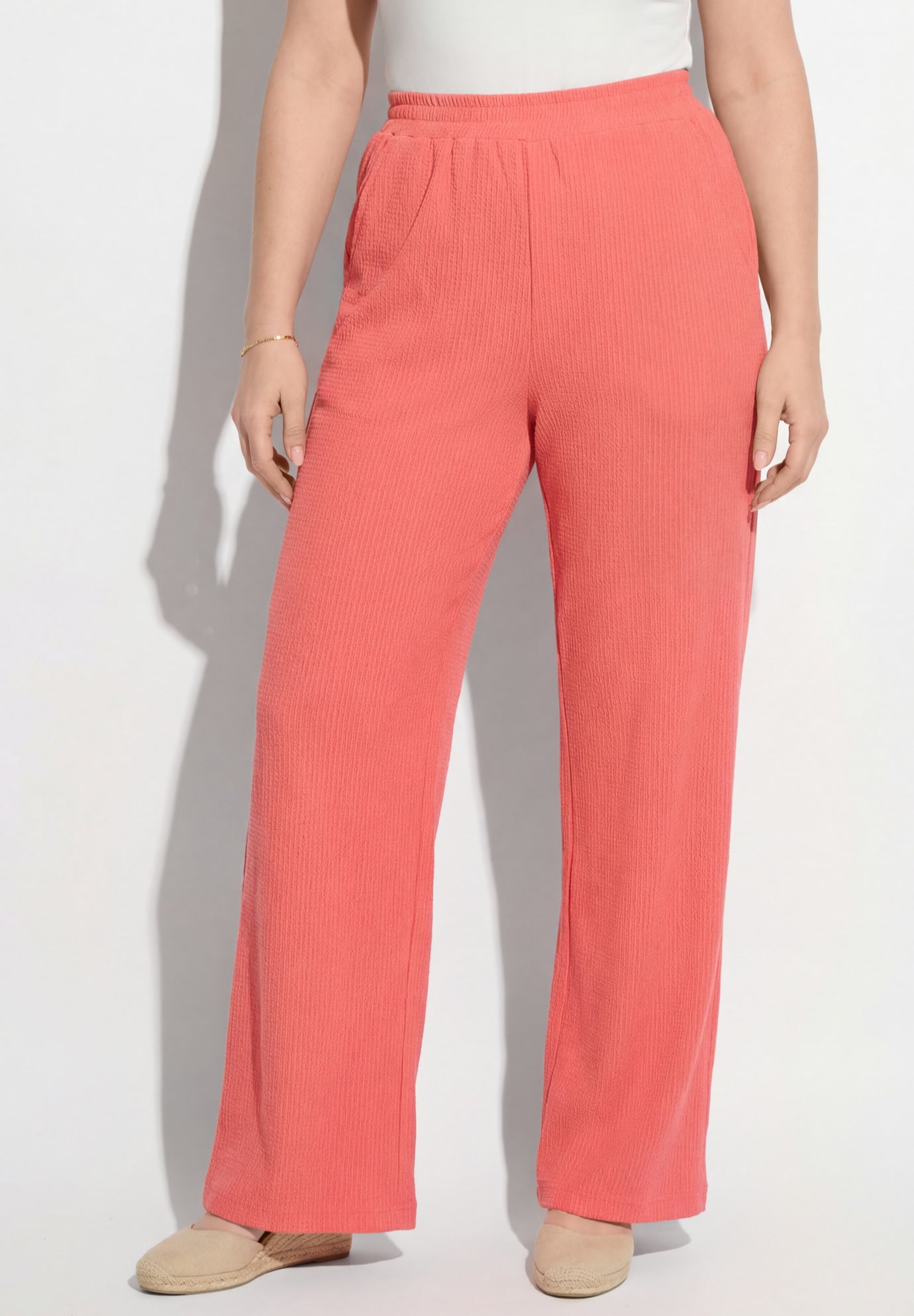 Wide-Leg Texture Knit Pant image number 0