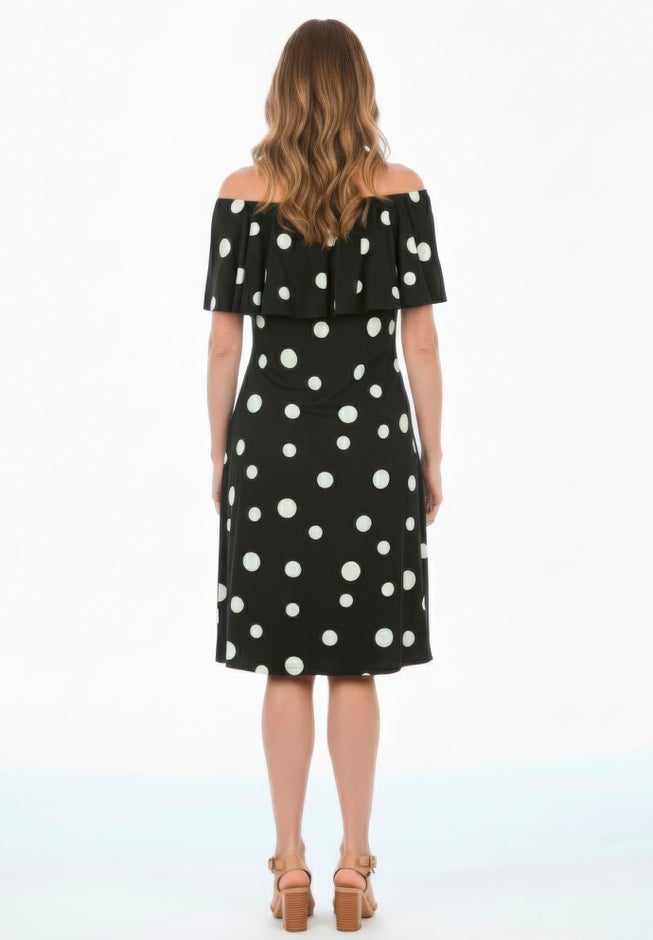 Plus Size Stretch Knit Convertible Flounce Dress image number 6