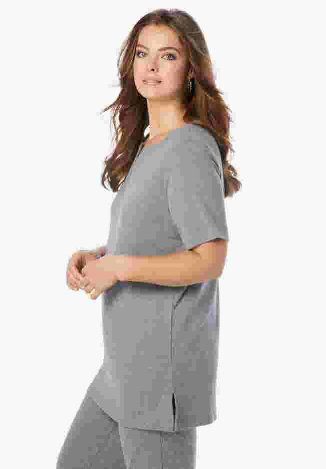 Notch Neck Soft Knit Tunic image number 2
