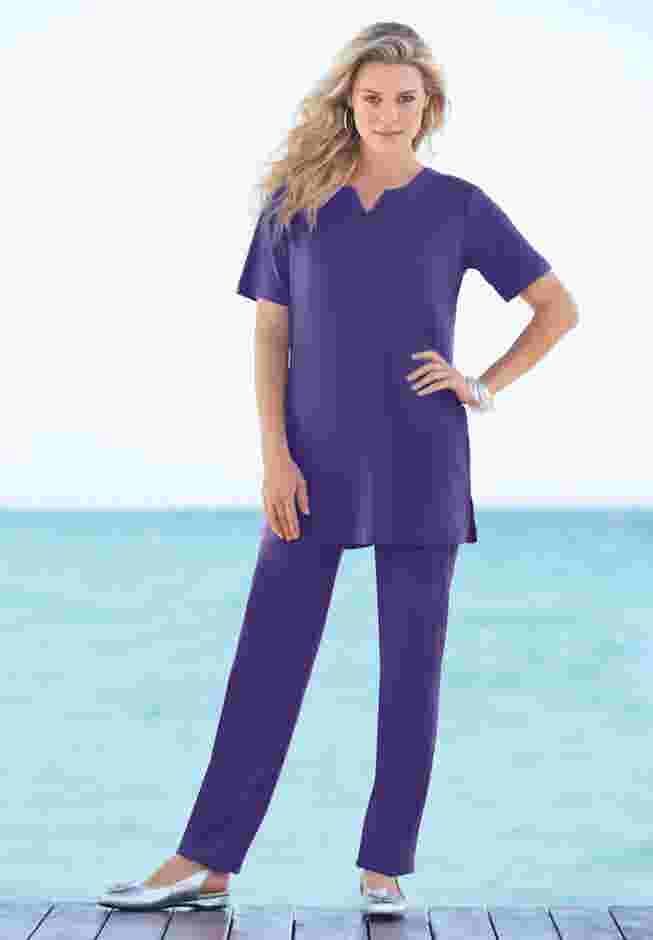 Notch Neck Soft Knit Tunic image number 4