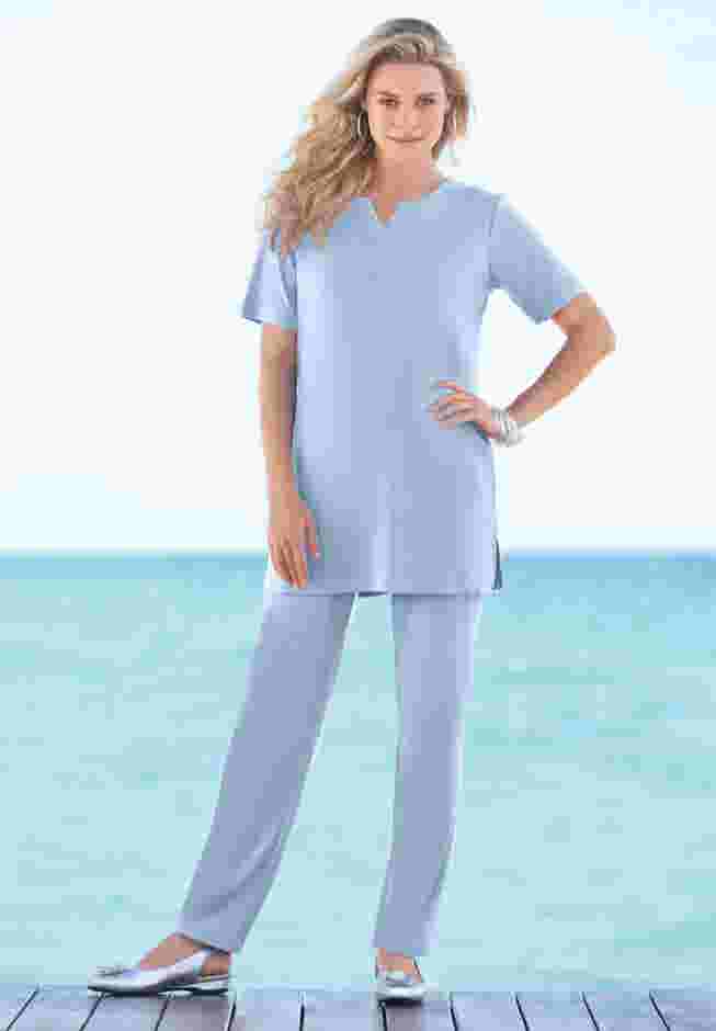 Notch Neck Soft Knit Tunic image number 5