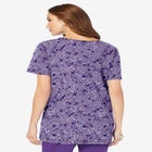 Plus Size Soft Knit Print Tunic with Notch Neckline image number null