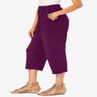 Plus Size Soft Knit Pull-On Capri Pant image number null