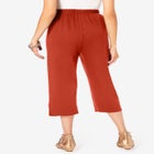 Plus Size Soft Knit Pull-On Capri Pant image number null