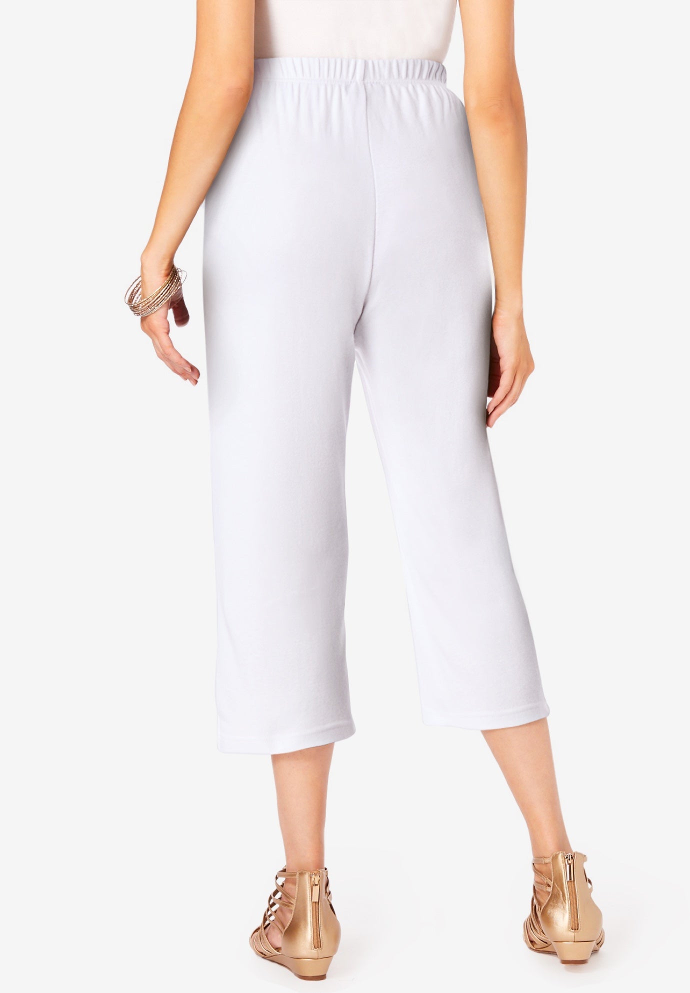 Plus Size Soft Knit Pull-On Capri Pant image number 1