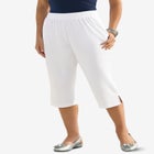 Plus Size Soft Knit Pull-On Capri Pant image number null
