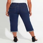 Relaxed Rolled Knit Jean Capri image number null