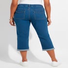 Relaxed Rolled Knit Jean Capri image number null