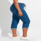 Relaxed Rolled Knit Jean Capri image number null