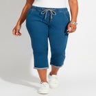 Relaxed Rolled Knit Jean Capri image number null