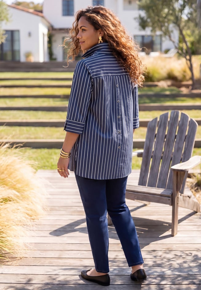 Ingrid Seamed Poplin Shirt image number 1