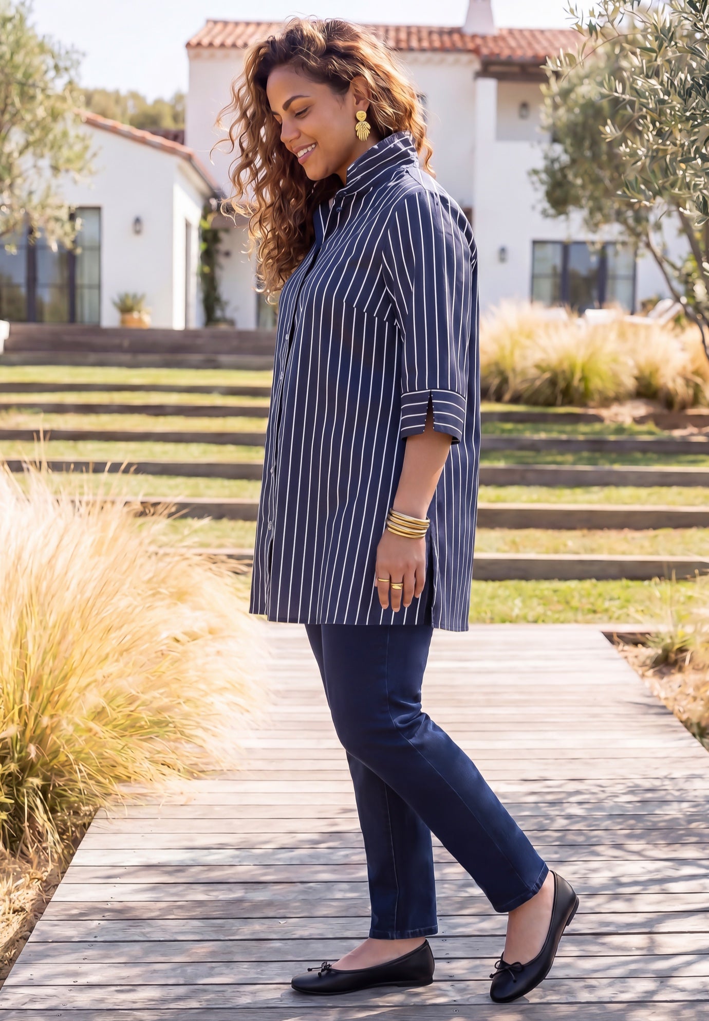 Ingrid Seamed Poplin Shirt image number 2