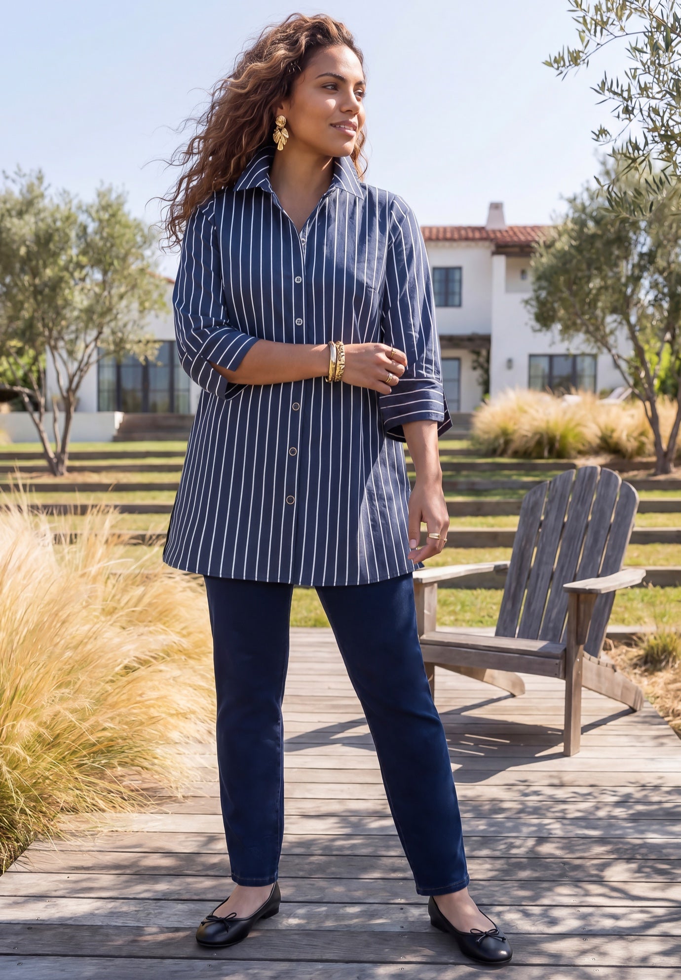 Ingrid Seamed Poplin Shirt image number 0
