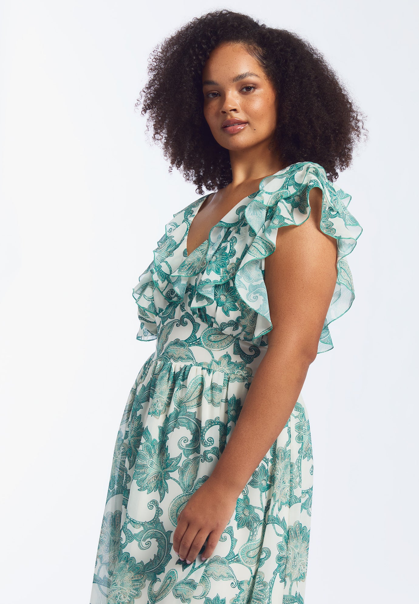 Ruffled Chiffon Maxi Dress image number 5