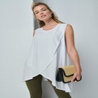 Sleeveless Tulip Overlay Knit Tunic image number null