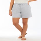 Plus Size French Terry Pull-On Drawstring Shorts image number 0