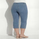 Plus Size Classic Stretch High-Rise Embroidered Capri Jean image number null
