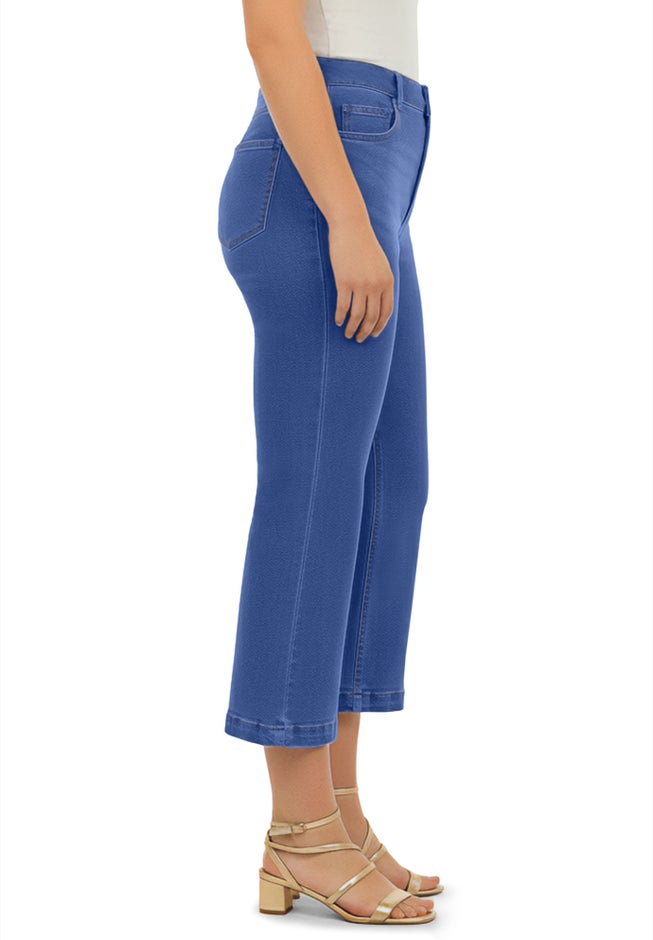 Plus Size Classic Stretch High-Rise Kick-Flare Cropped Jean image number 4