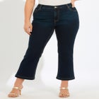 Plus Size Classic Stretch High-Rise Kick-Flare Cropped Jean image number null
