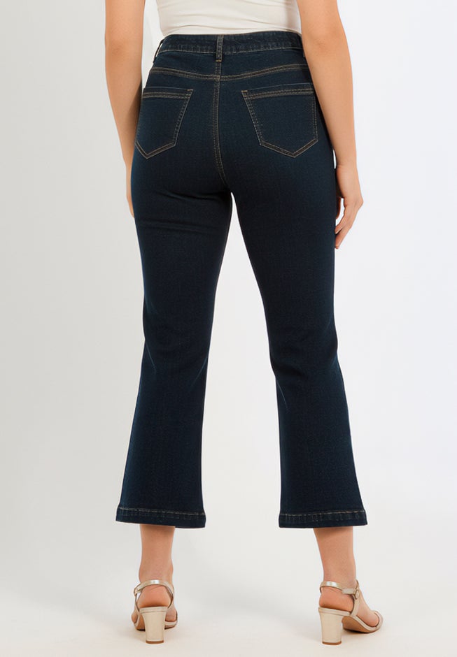 Plus Size Classic Stretch High-Rise Kick-Flare Cropped Jean image number 1