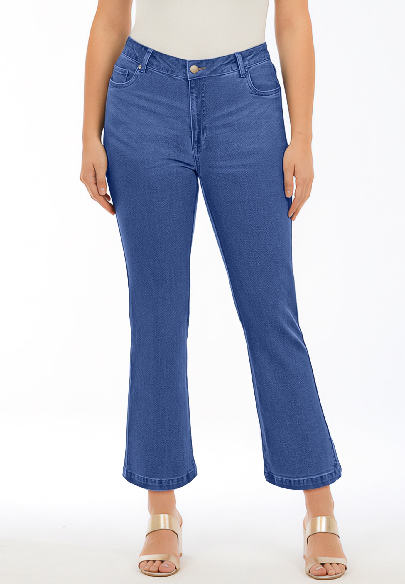 Plus Size Classic Stretch High-Rise Kick-Flare Cropped Jean image number 0