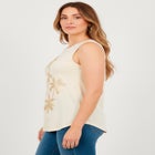 Plus Size Ribbed Crewneck Sequin Tank image number 3