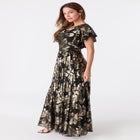 Foil Print Mesh Dress image number null